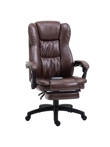 Vinsetto Bürostuhl mit Massagefunktion-68,5B x 68,5T x 113-121H cm-Braun
