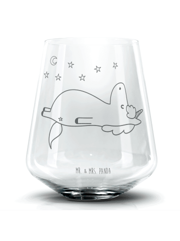 Mr. & Mrs. Panda Cocktail Glas Einhorn Sternenhimmel ohne Spruch in Transparent