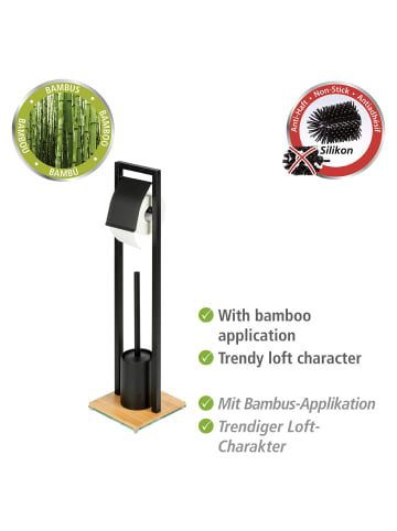 Wenko WC-Bürstenhalter Mod. Bambusa, WC-Bürstenhalter Bambusa in Schwarz