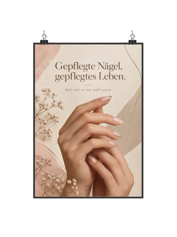 Poster Hände elegant Design mit Spruch in Weiß