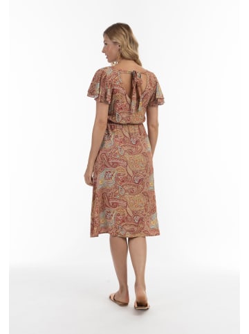 usha FESTIVAL Damen Kleid Mit Paisley-Print in Bordeaux Mehrfarbig