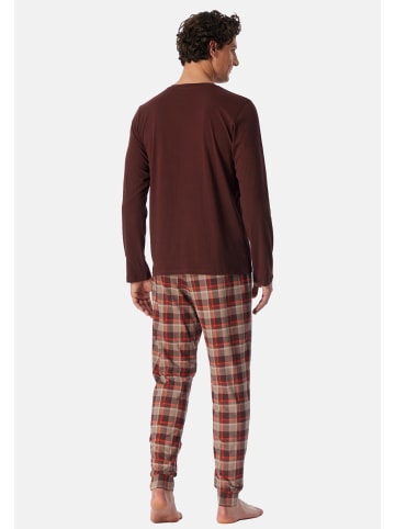 Schiesser Schlafanzug Casual Essentials in Dunkelrot