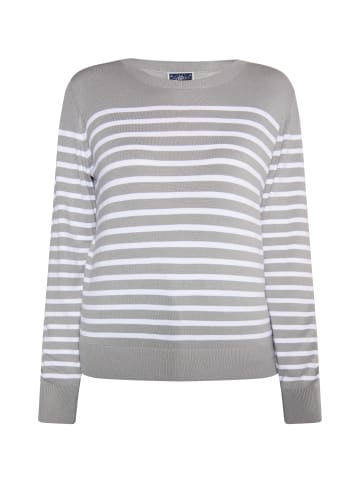 DreiMaster Maritim Damen Strickpullover in Grau Weiss