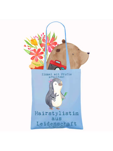 Mr. & Mrs. Panda Tote Bag Hairstylistin Leidenschaft mit Spruch in Sky Blue