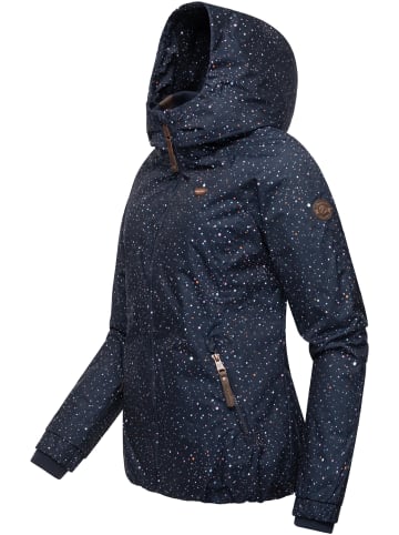 ragwear Winterjacke Dizzie Print in Navy