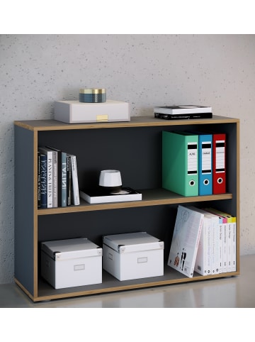 VCM  Holz Büro Regal Bücher Ordner Aktenregal Salia 2f in Anthrazit