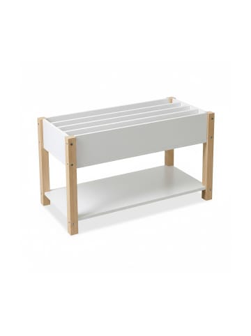 relaxdays Kinderbücherregal in Weiß/ Natur – (B)80 x (H)44 x (T)40 cm
