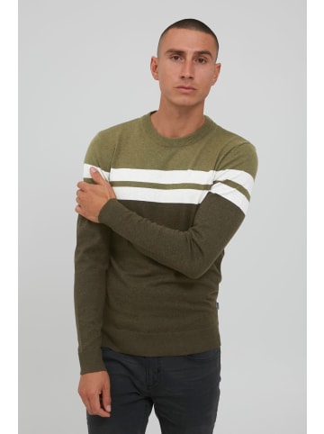 BLEND Strickpullover BHNarius 20713948 ME Feinstrick Pullover im Colorblock Design in Grün