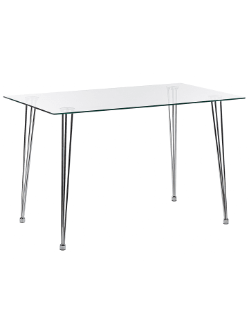 Beliani Esszimmertisch WINSTON in Silber - (W) 70 x (H) 74 x (L) 120 cm