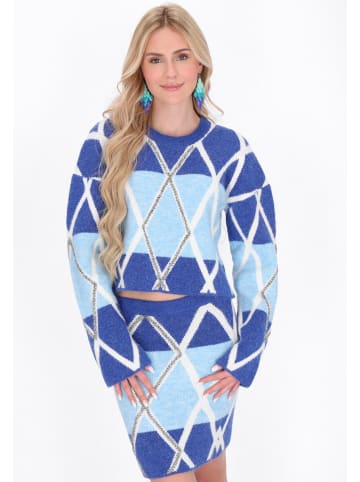 IZIA Women Sweater in navy light blue