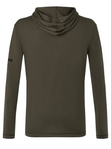 super.natural Merino Longsleeve M SPACE175 HOOD in grün