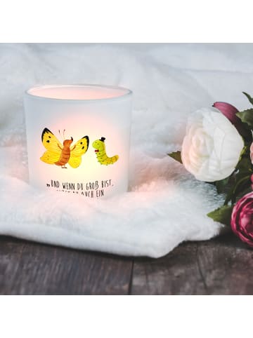 Mr. & Mrs. Panda Outdoor Windlicht Raupe Schmetterling mit Spruch in Transparent