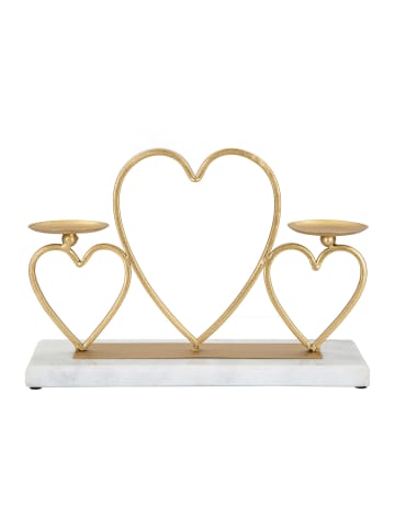 Mauro Ferretti Goldener Kerzenhalter aus Metall, 30 x 9 x 20 cm