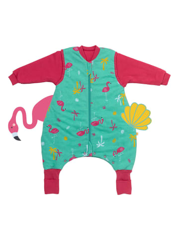 Schlummersack Bio Schlafsack mit Füßen und umklappbaren Bündchen 2.5 TOG in Pink