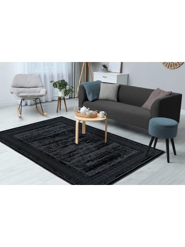 Kayoom Kurzflor Teppich Kalea 325 in schwarz - rechteckig