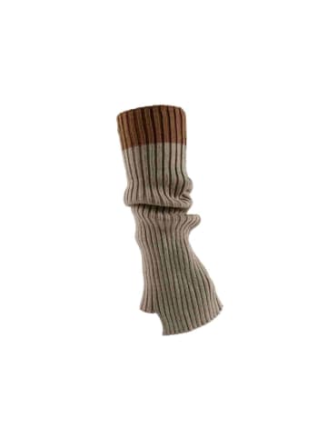 MUNADUNA Beinstulpen im Colorblock-Design 40cm in Khaki