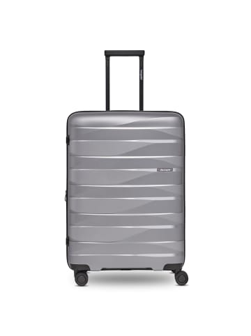 Bergpfeil Travel 4-Rollen Trolley M 66 cm mit Dehnfalte in arctic silver metallic