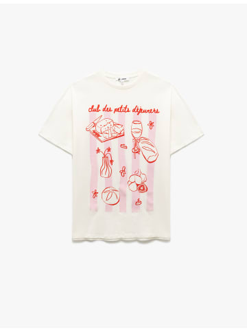 KOTON T-shirt in Ekru