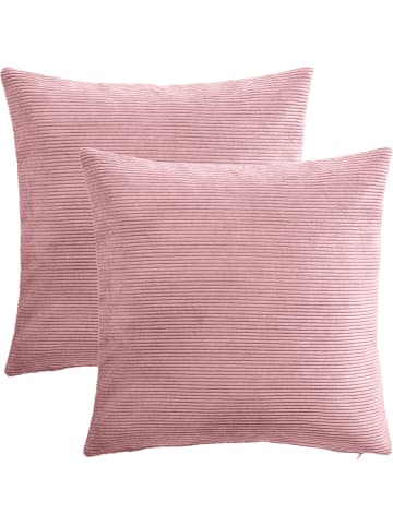 Erwin Müller Cord Kissenhülle 2er-Pack Glasgow in altrosé