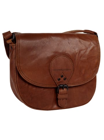 SPIKES & SPARROW Umhängetasche echt Leder in cognac