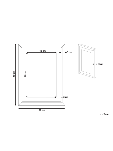 Beliani Wandbild mit Rahmen KAYES in Blau/Weiß/Grün - (W) 30 x (H) 40 x (L) 5 cm