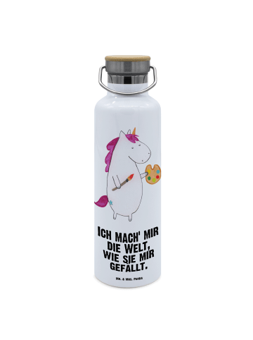 Mr. & Mrs. Panda Trinkflasche Einhorn Künstler mit Spruch in Weiß