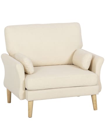HOMCOM Sessel-103L x 80B x 88H cm-Cremeweiß