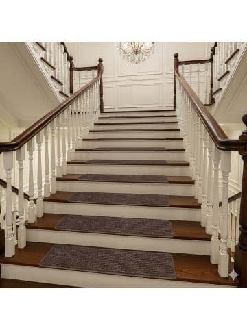 relaxdays 16 x Stufenmatten in Dunkelgrau - 65 x 20 cm