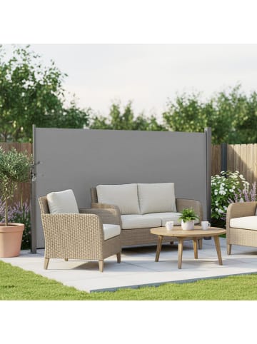 SONGMICS Seitenmarkise Sheld in Hellgrau - (B)300 x (H)140 cm
