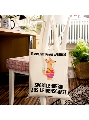 Mr. & Mrs. Panda Stofftragetasche Sportlehrerin Leidenschaft mit... in Creme