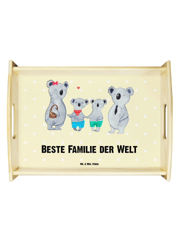 Mr. & Mrs. Panda couchtablett Koala Familie zwei mit Spruch in Gelb Pastell
