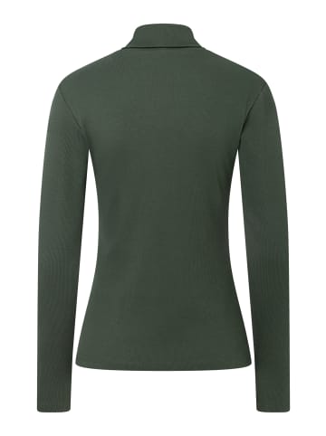 More & More schmales, vielseitiges Ripp-Rollkragenshirt in forest green