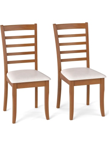 COSTWAY Esszimmerstühle 2er Set in Beige