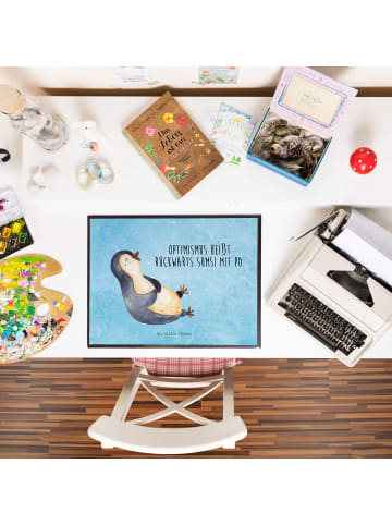 Mr. & Mrs. Panda tischauflage Pinguin Lachen mit Spruch in Eisblau