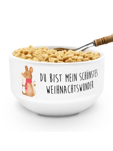 Mr. & Mrs. Panda Dessertschale Maus Weihnachten mit Spruch in Weiß