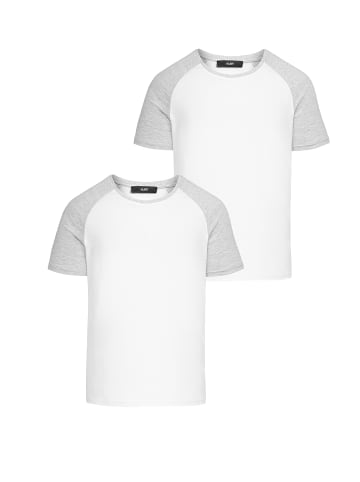 Humy T-Shirt 2er Set mit Raglanärmeln im Colorblock Design in Weiß