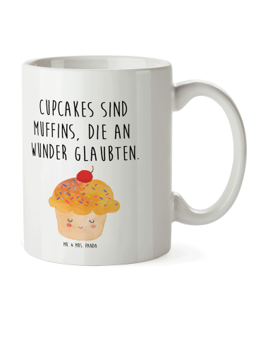 Mr. & Mrs. Panda Kindertasse Cupcake mit Spruch in Weiß