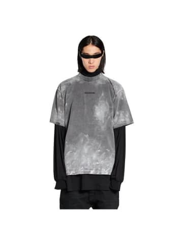 Balenciaga T-Shirt Grau mit Logo Print