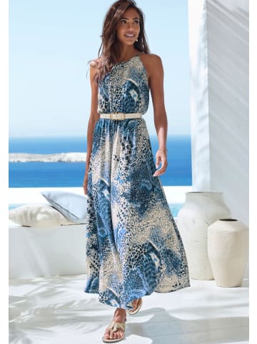 LASCANA Maxikleid in blau bedruckt