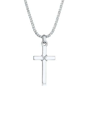 KUZZOI Halskette 925 Sterling Silber Kreuz in Silber