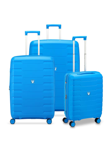 Roncato Skyline 2.0 4 Rollen Kofferset 3-teilig mit Dehnfalte himmelblau