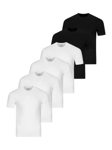 Ragman Unterhemd / Shirt Kurzarm Basic in Weiß / schwarz