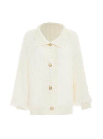 faina Damen Strickjacke in Wollweiss