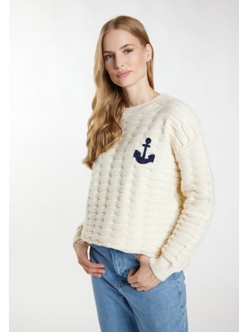 DreiMaster Damen Strickpullover in Wollweiss