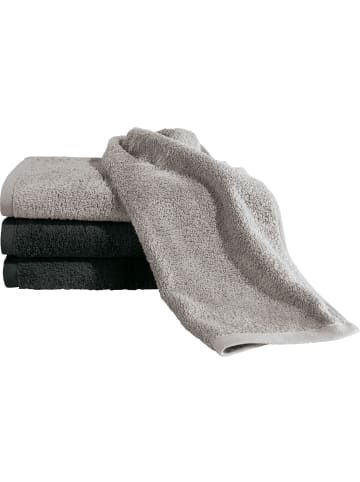 Erwin Müller Frottier Gästetuch 4er-Pack Bühl in grau/anthrazit