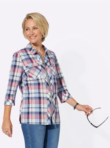 WITT WEIDEN Hemdbluse in flamingo-marine-kariert