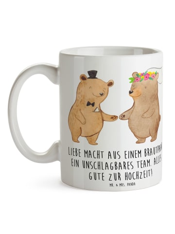 Mr. & Mrs. Panda Teepott Unschlagbares Brautpaar mit Spruch in Weiß