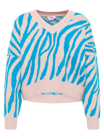 myMo Damen Strickpullover in Rosa Türkis