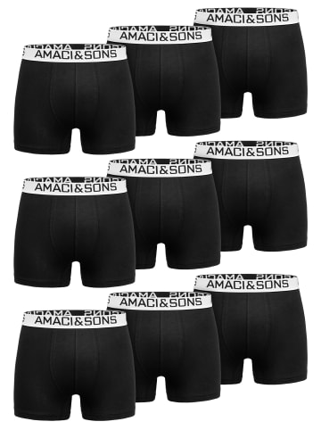 Amaci&Sons 9er Pack Boxershorts LARY in Schwarz/Weiß