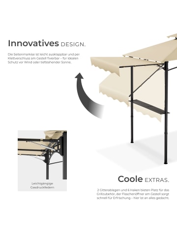 tectake Grillpavillon, inklusive 8 Heringen und 6 Haken, 316 x 150 x 250 cm